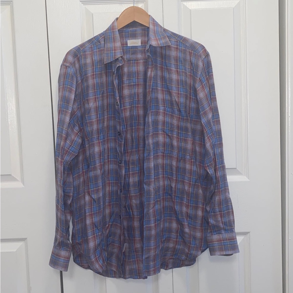 Brioni Patterned Button Down Shirt